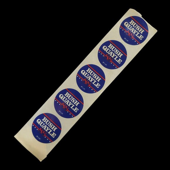 Bush Quayle 1988 Presidential Campaign George H W Dan Lapel Bumper Stickers Lot - Picture 7 of 7